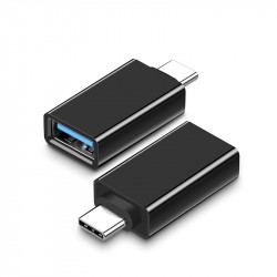Mini Adaptateur USB/Type C pour Smartphone Android Souris Clavier Clef USB Manette (NOIR)