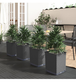 Jardinières 4 pcs noir...