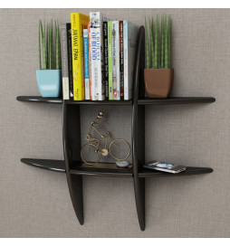 Etagère murale en MDF Noir...