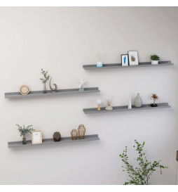 Étagères murales 4 pcs Gris...