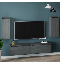 Armoires murales 2 pcs Gris...