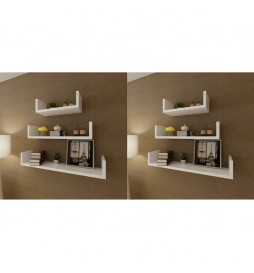 Étagères murales 6 pcs Blanc