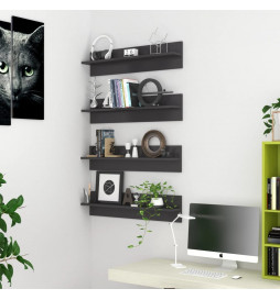 Étagères murales 4 pcs Gris...
