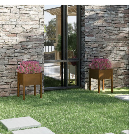 Jardinières 2 pcs Marron...