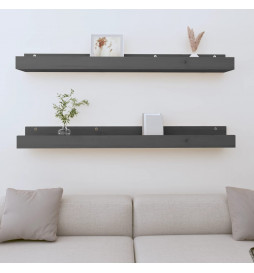 Étagères murales 2 pcs Gris...