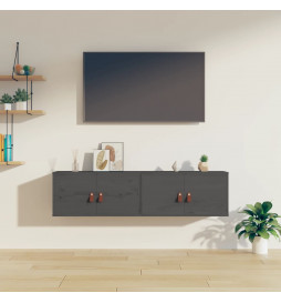 Armoires murales 2 pcs Gris...