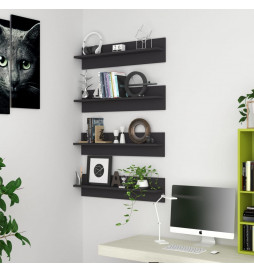 Étagères murales 4 pcs Gris...