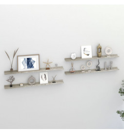Étagères murales 4 pcs Gris...