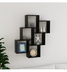 Étagère cube murale Noir...