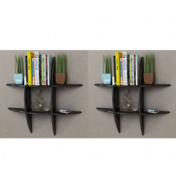 Étagères murales 2 pcs Noir