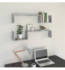 Étagères murales 2 pcs Gris...