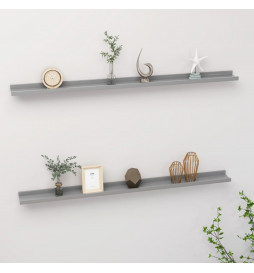 Étagères murales 2 pcs Gris...
