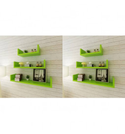 Étagères murales 6 pcs Vert