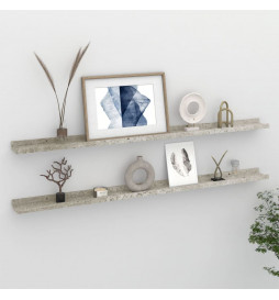 Étagères murales 2 pcs Gris...