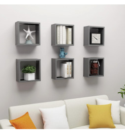Étagères cube murales 6 pcs...