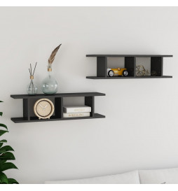 Étagères murales 2 pcs Gris...