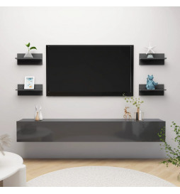Étagères murales 4 pcs Gris...