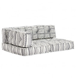 Pouf Gris rayé Tissu