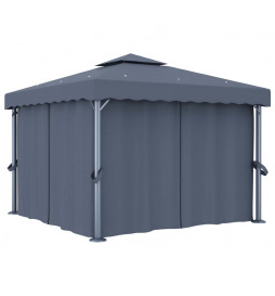 Tonnelle avec rideau 3x3 m...
