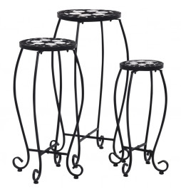 Tables mosaïque 3 pcs noir...