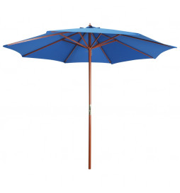 Parasol avec mât en bois...