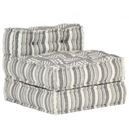 Pouf modulaire Gris rayé Tissu