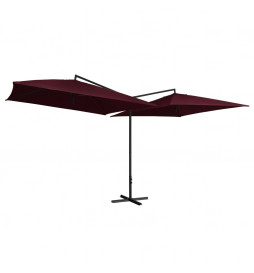 Parasol double avec mât en...