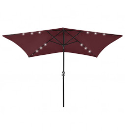 Parasol avec LED et mât en...