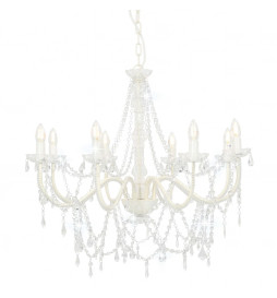 Lustre avec perles Blanc 8...