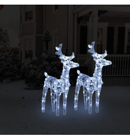 Rennes de Noël 2 pcs 80 LED...