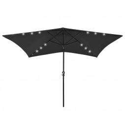 Parasol avec LED et mât en...