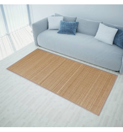 Tapis en bambou marron à...