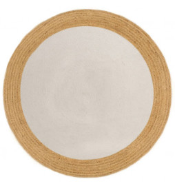 Tapis tressé Blanc et...