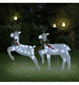 Rennes de Noël 2 pcs Blanc...
