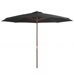 Parasol avec mât en bois...