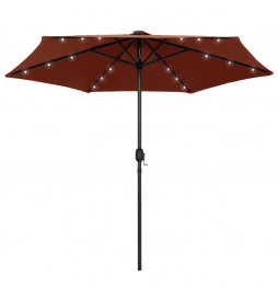 Parasol avec LED et mât en...