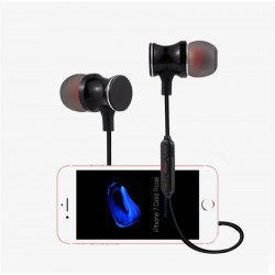 Ecouteurs Bluetooth Metal avec Telecommande pour Smartphone Sans Fil Bouton Son Kit Main Libre INTRA-AURICULAIRE Universel