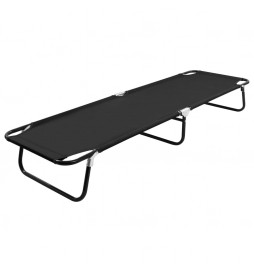 Chaise longue pliable Noir...