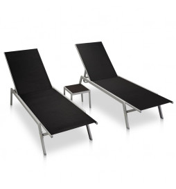 Chaises longues 2 pcs avec...
