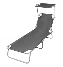 Chaise longue pliable avec...
