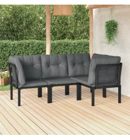 Salon de jardin 4 pcs noir...