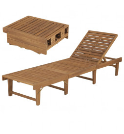 Chaise longue pliable Bois...