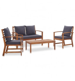 Salon de jardin 4 pcs avec...