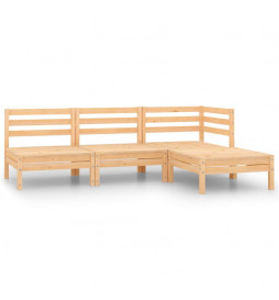 Salon de jardin 4 pcs Bois...