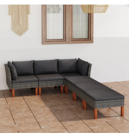 Salon de jardin 6 pcs avec...