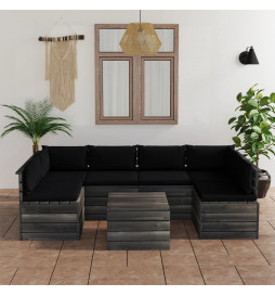 Salon palette de jardin 7...