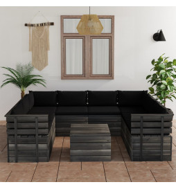 Salon palette de jardin 9...
