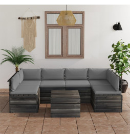 Salon palette de jardin 7...