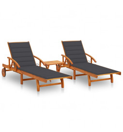 Chaises longues 2 pcs avec...