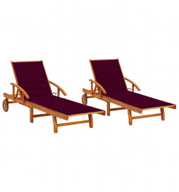 Chaises longues 2 pcs avec...